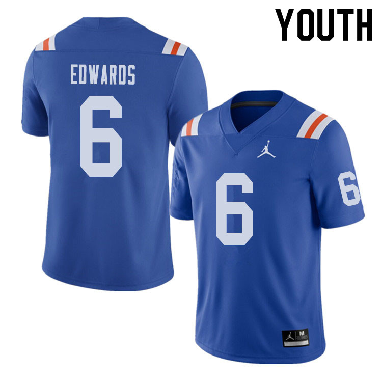 Jordan Brand Youth #6 Brian Edwards Florida Gators Throwback Alternate College Football Jerseys Sale
